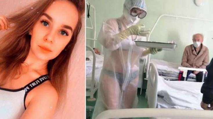 Alt paltarında xəstəyə baxan tibb bacısı görün KİM İMİŞ - FOTOLAR