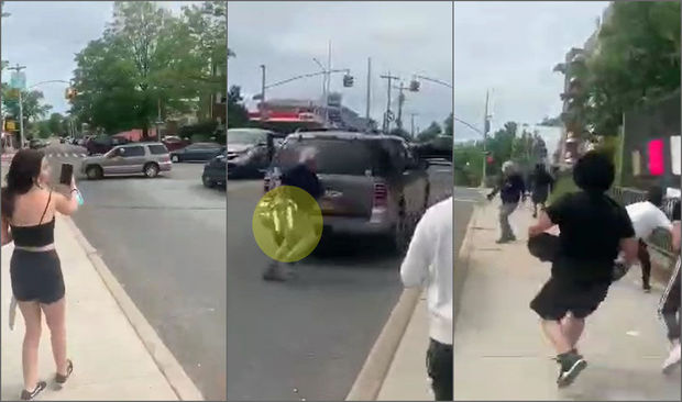 Əlində ülgüc ilə etirazçıları qabağına qatdı – VİDEO