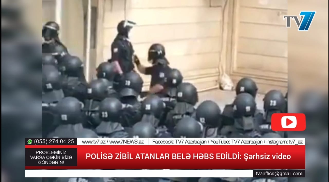 Bakıda polisin başına zibil atanlar belə saxlanıldı - VİDEO