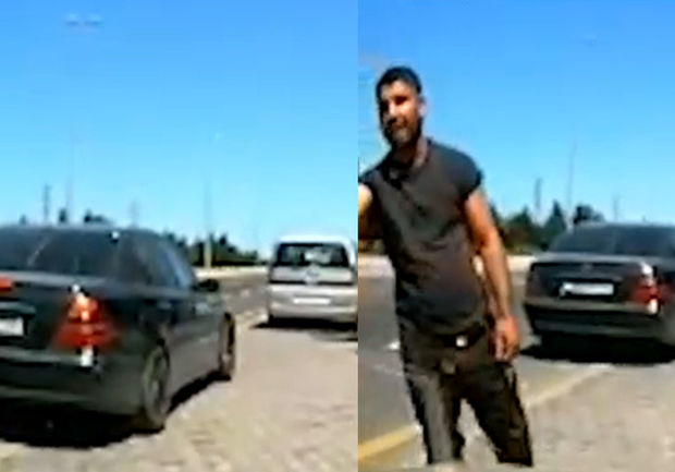Bakıda yol kəsən daha bir sürücü “lom”la hücum etdi - VİDEO