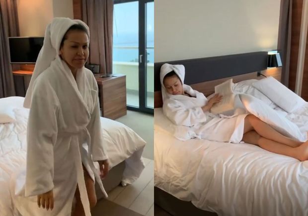 Rəqsanə hoteldə hamam xalatında görüntülərini paylaşdı - VİDEO