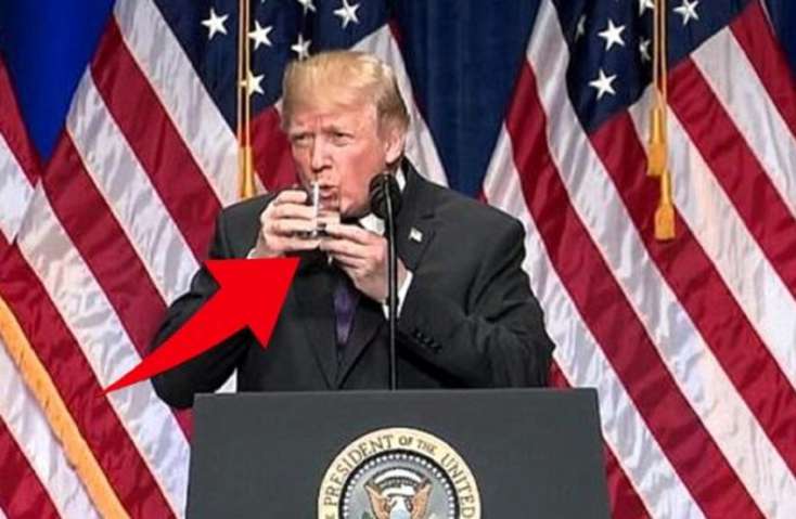 Donald Trampın su içərkən qeydə alınan görüntüsü ŞOK ETDİ: 