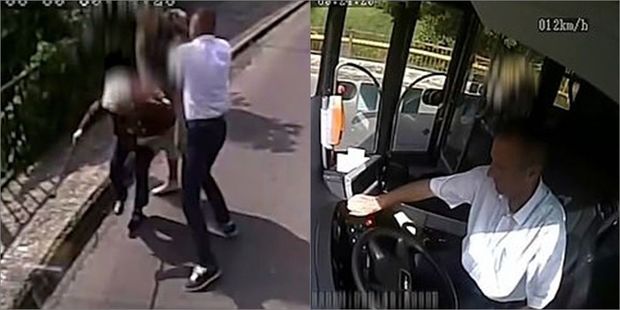 Avtobus sürücüsü gördüklərinə laqeyd qala bilmədi - VİDEO