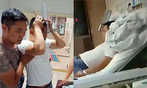 Başında qiyməkeşlə xəstəxanaya gəldi, hər kəsi şoka saldı - FOTO/VİDEO