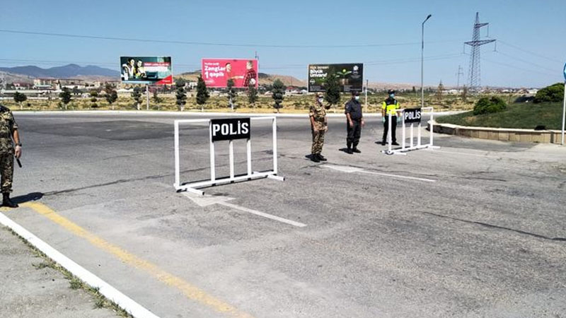 Rayonların giriş və çıxışlarında müvəqqəti postlar quruldu (FOTOLAR)