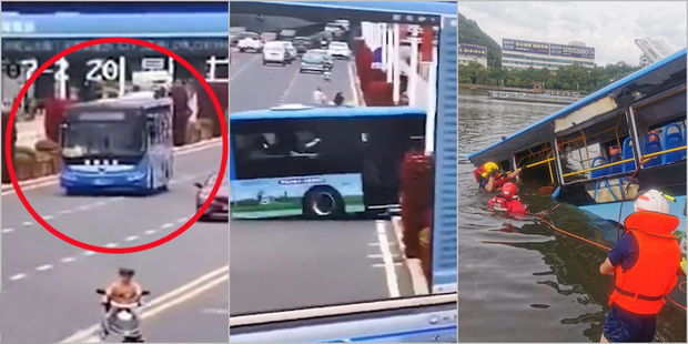 Avtobusu qəflətən çevirdi və su anbarına tərəf sürdü: 21 ölü - ANBAAN VİDEO