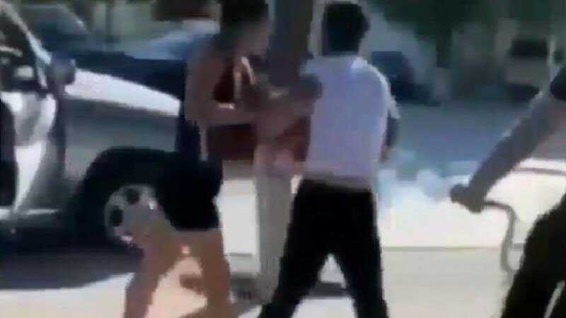 Bakıda idmançı qız oğlanı vəhşicəsinə döydü - ANBAAN VİDEO