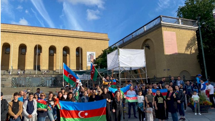 İsveçdə azərbaycanlılar Orduya dəstək aksiyası keçirdi - Video