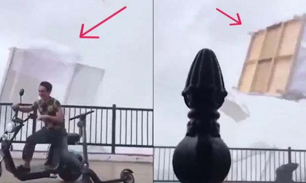 Qasırğa bir anın içində çimərliyin altını-üstünə çevirdi - VİDEO