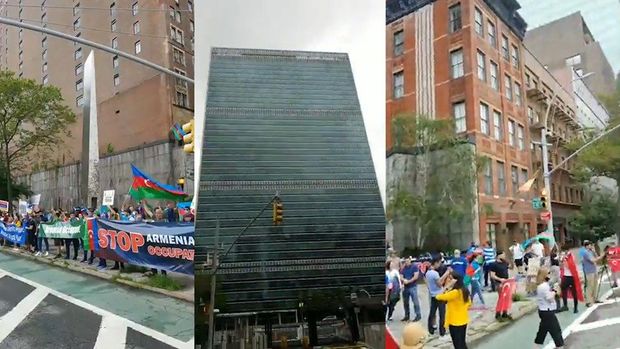 Nyu-York küçələrində “Şəhidlər ölməz, vətən bölünməz” şüarı - VİDEO