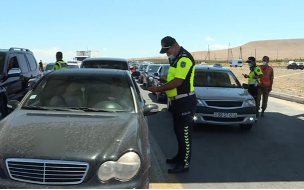 İcazəsiz rayonlara getmək istəyən sürücülər geri qaytarılır - Video