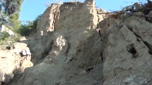 Güclü yağış Mingəçevirdə sürüşməyə səbəb oldu - VİDEO