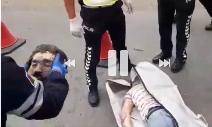 Azərbaycanda dəhşətli qəzada polisin başı bədənindən ayrıldı - VİDEO 18+