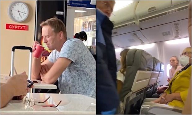 Təyyarədə halı pisləşən Navalnının kömək istəməsi barədə GÖRÜNTÜLƏRİ - FOTO/VİDEO