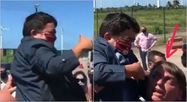 Braziliya prezidenti cırtdan adamı uşaq sayıb çiyninə qaldırdı - VİDEO