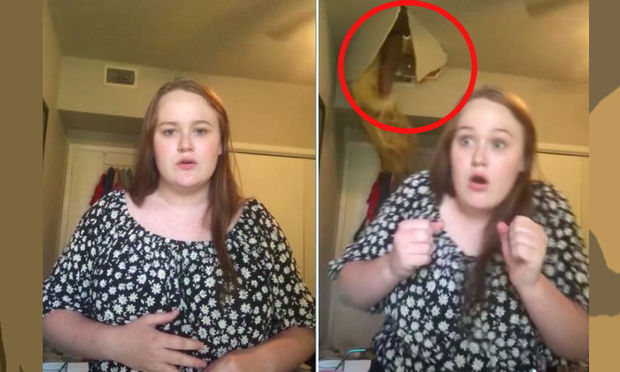 Qızı sosial şəbəkə üçün mahnı oxuyarkən anası tavandan düşdü – VİDEO