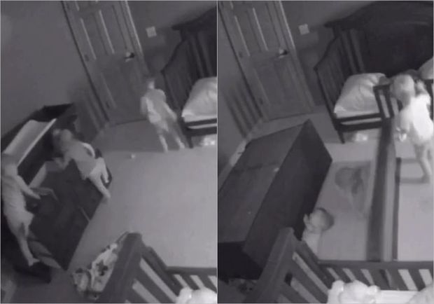 Yataq otağında dəhşət: Dolab aşdı, uşaqlar altında qaldı - FOTO/VİDEO