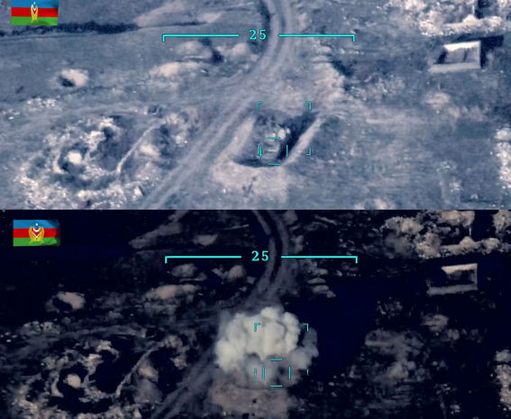 Müdafiə Nazirliyi düşmən mövqelərinin məhv edilməsinin görüntülərini yaydı - VİDEO