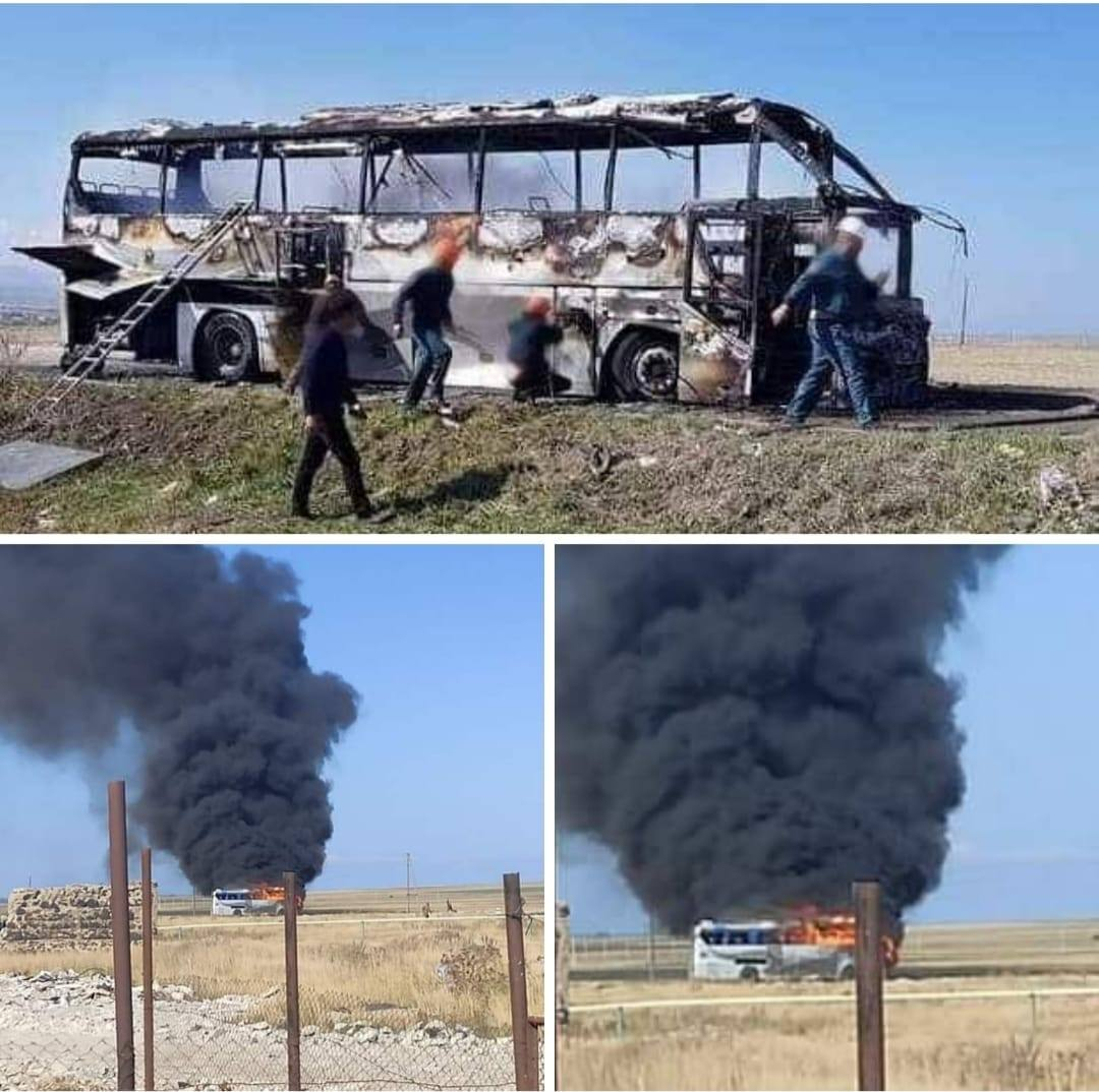 Распространились кадры из салона уничтоженного автобуса с армянскими добровольцами - ФОТО