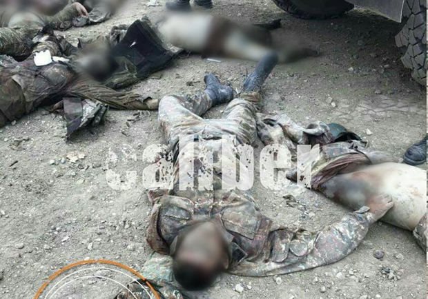 Azərbaycan ordusunun məhv etdiyi erməni hərbçilərin görüntüləri - FOTO