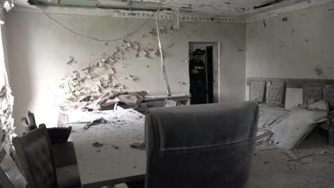 Düşmənin artilleriya atəşinə məruz qalan polis şöbəsindən VİDEOREPORTAJ