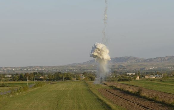 Ermənistan tərəfindən Füzuliyə fosforlu mərmi atılıb - FOTO