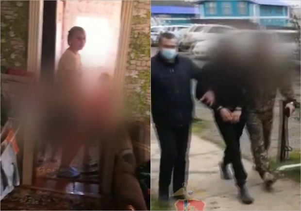 Baltalı kişi rəfiqəsini və onun beş uşağını girov götürdü - VİDEO