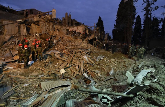 Düşmənin raket hücumundan sonra Gəncə - FOTO/VİDEO