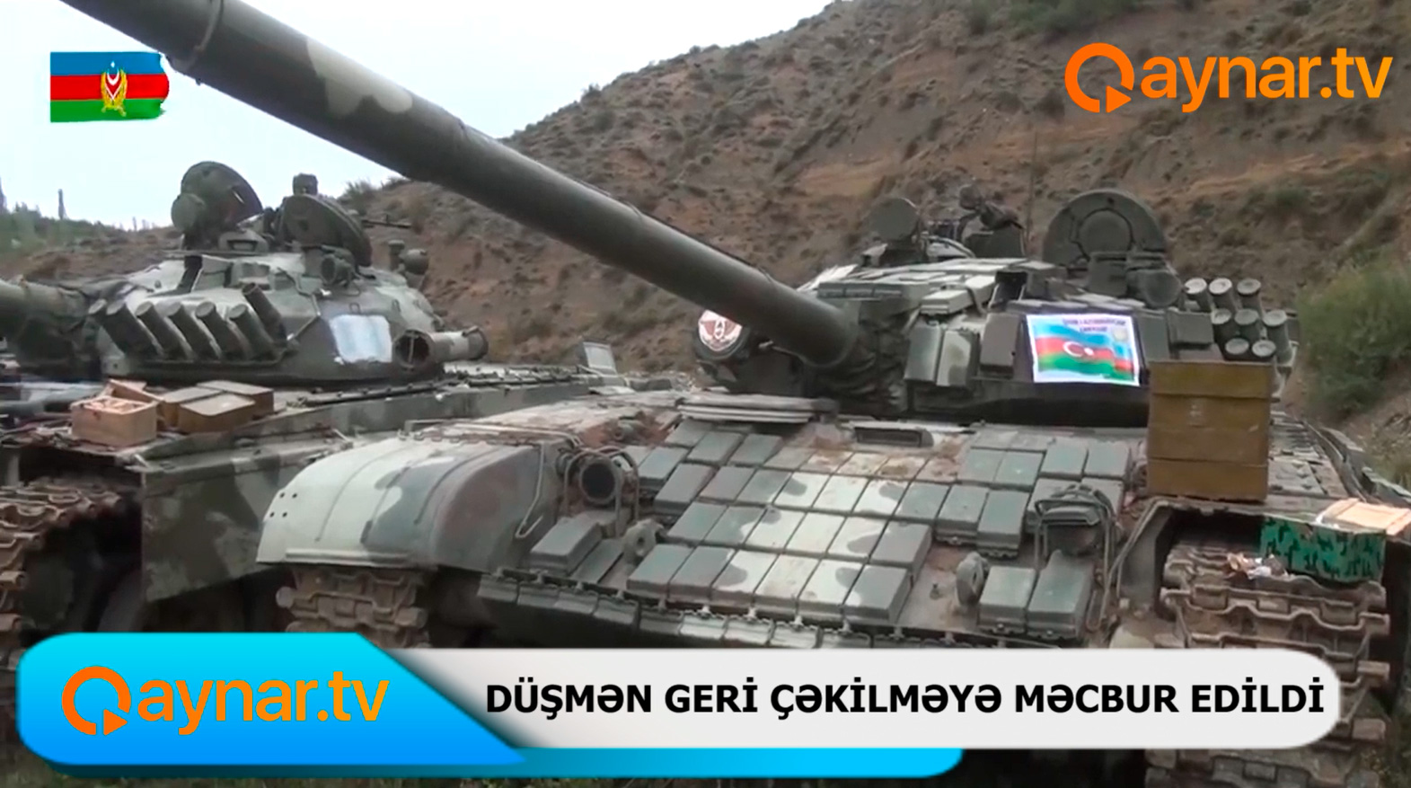 Hadrutda Azərbaycan bayrağı - Ermənilər geri çəkildi (VİDEO)