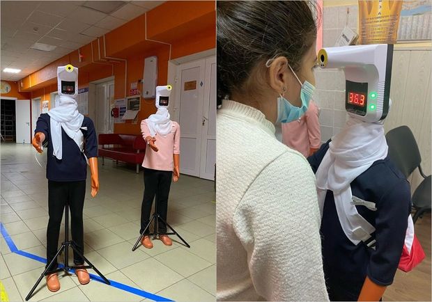 Rusiyada manekenlərə ziyarətçilərin temperaturunu ölçmək “öyrədilib” - FOTO