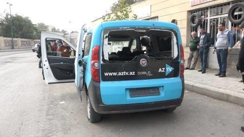 Düşmən atəşinə məruz qalan AzTV əməkdaşları - VİDEO