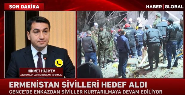 Hikmət Hacıyev “Haber Global”a düşmənin Gəncəyə hücumundan danışdı - VİDEO
