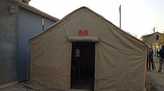 Düşmən hücumuna məruz qalmış Gəncədə qərargah yaradıldı - FOTO