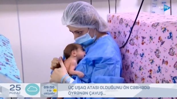 Övlad həsrəti çəkən hərbçimiz üç uşaq atası olduğunu cəbhədə öyrəndi - VİDEO