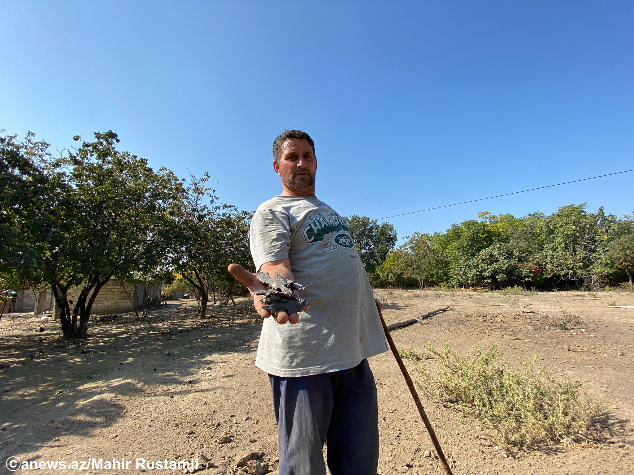 Evinə 7 ədəd mərmi düşən kənd sakini- FOTOLAR