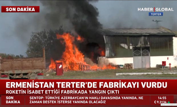 “Haber Global”: “Ermənilər Tərtərdə zavoda raket zərbələri endirdi” - VİDEO