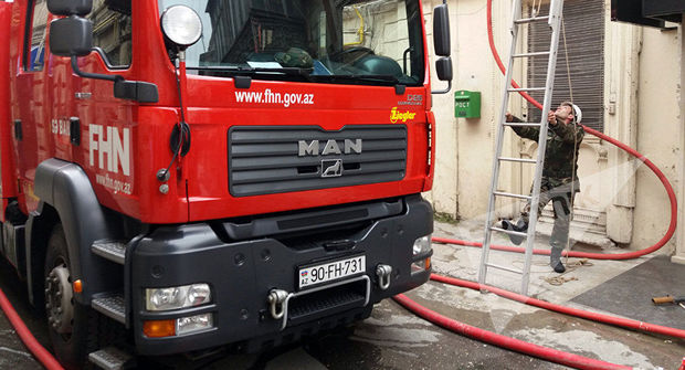 Şəkidə bank filialında yanğın olub