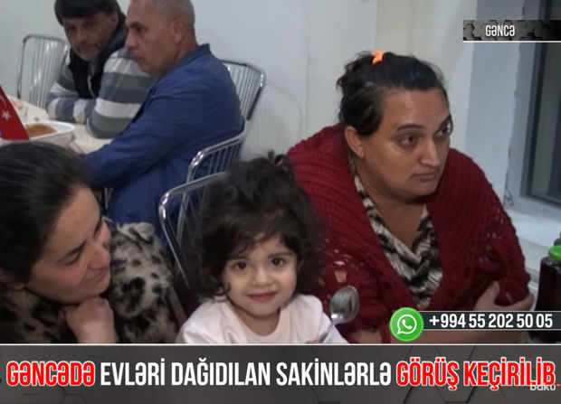 Gəncədə evləri dağıdılan sakinlərlə görüş keçirilib – VİDEO