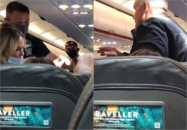 Təyyarədə qalmaqal: Sərnişinlərin gözü qarşısında ərinə şillə vurdu - VİDEO