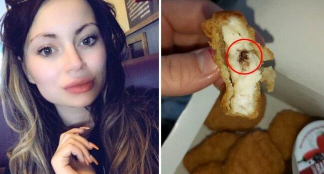 Qızarmış toyuğun içindən çıxan cisim qızı xəstəxanalıq etdi - FOTO