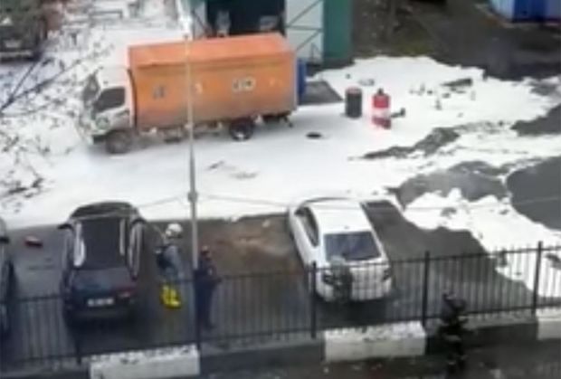 В центре Москвы взорвалась бочка с токсичным веществом