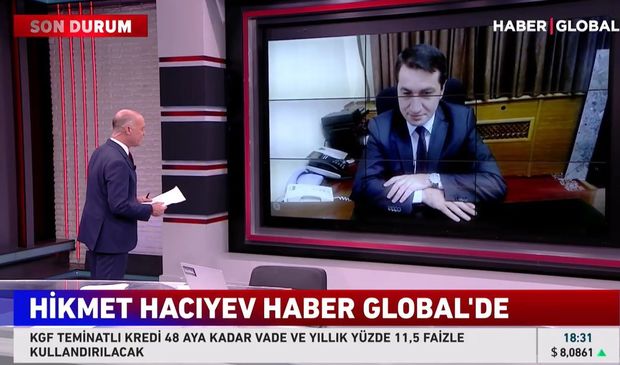Hikmət Hacıyev Türkiyənin “Haber Global” telekanalında çıxış edir - CANLI