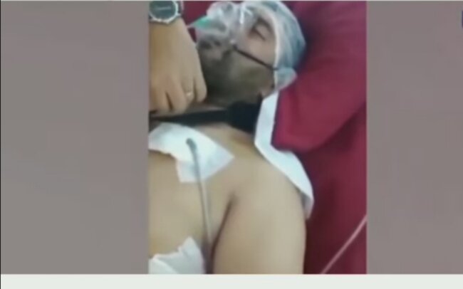 Narkozun təsirində olan yaralı əsgərimiz: 