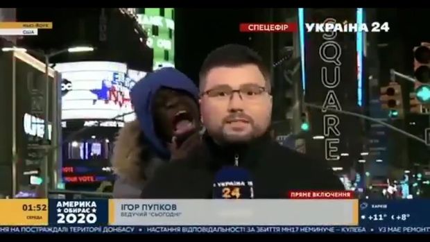 Американец испугал украинского журналиста в прямом эфире – ВИДЕО