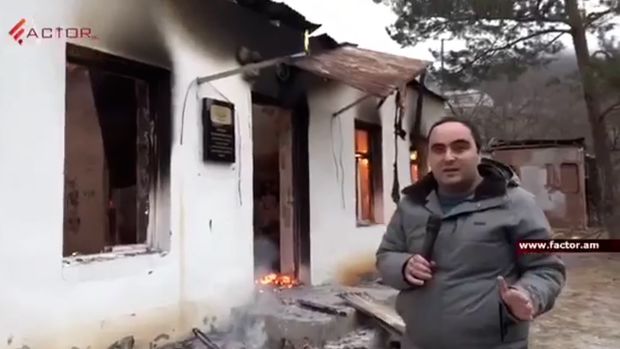 Ermənilər Kəlbəcərdə məktəbi yandırıblar - VİDEO