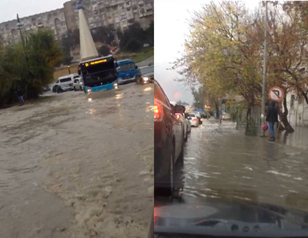 Yağışlı Bakı günündən “mənzərələr” - FOTO/VİDEO