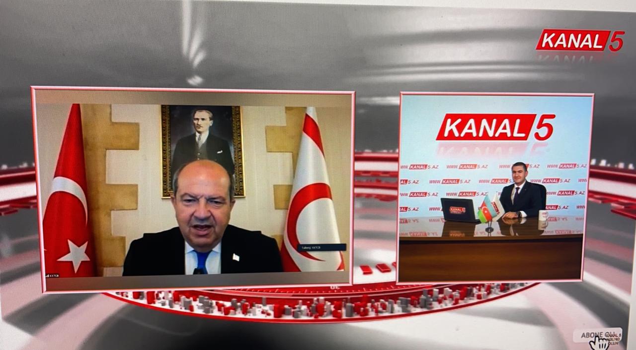 Şimali Kipr Türk Respublikasının Prezidenti Ersin Tatar Azərbaycanda ilk dəfə KANAL 5 Tv-yə müsahibə verdi - Ekskülziv