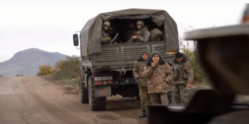 Ağdamdan çıxan sonuncu erməni əsgərləri - VİDEO