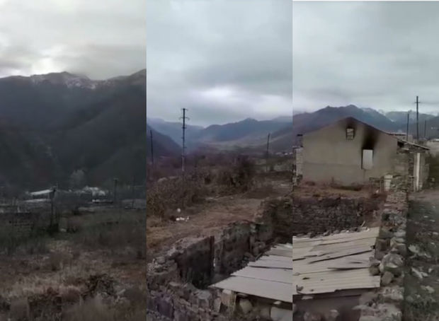 Кадры из разоренного и разрушенного врагом города Кельбаджара - ВИДЕО