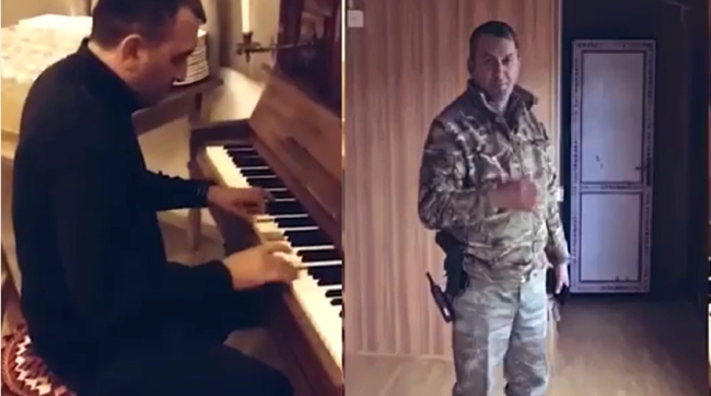 Şəhid polkovnikin pianoda ifası - VİDEO